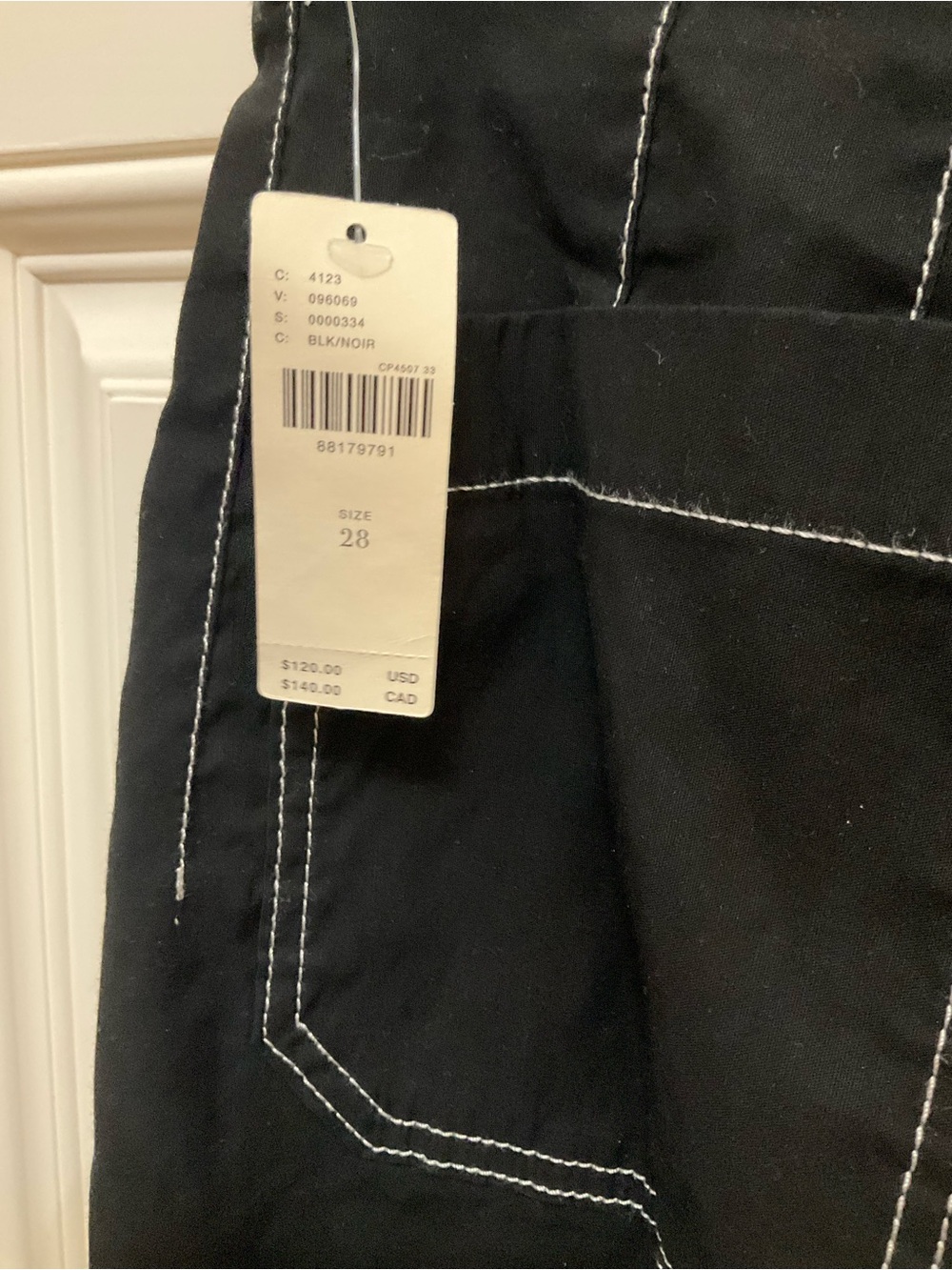 NWT Anthropologie Maeve Colette Crop Wide Leg Pants Black Contrast Stitch 28 - Picture 4 of 10